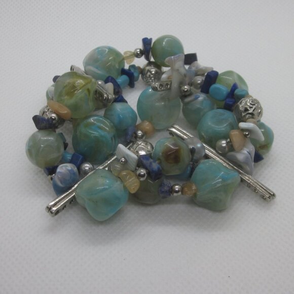 Jewelry - Stretch Glass Bead Bracelet 3 Strand